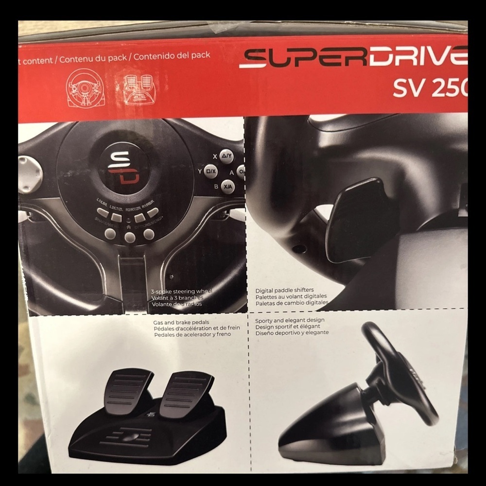 Superdrive SV250 Racing steering wheel with pedals and gearshift Paddles - Picture 2 of 4